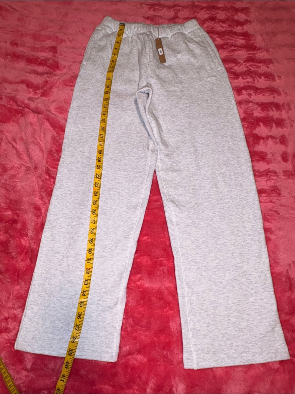 NWT SKIMS Cotton Fleece Classic Straight Leg Pant Light Heather Grey XSMALL - Picture 5 of 10